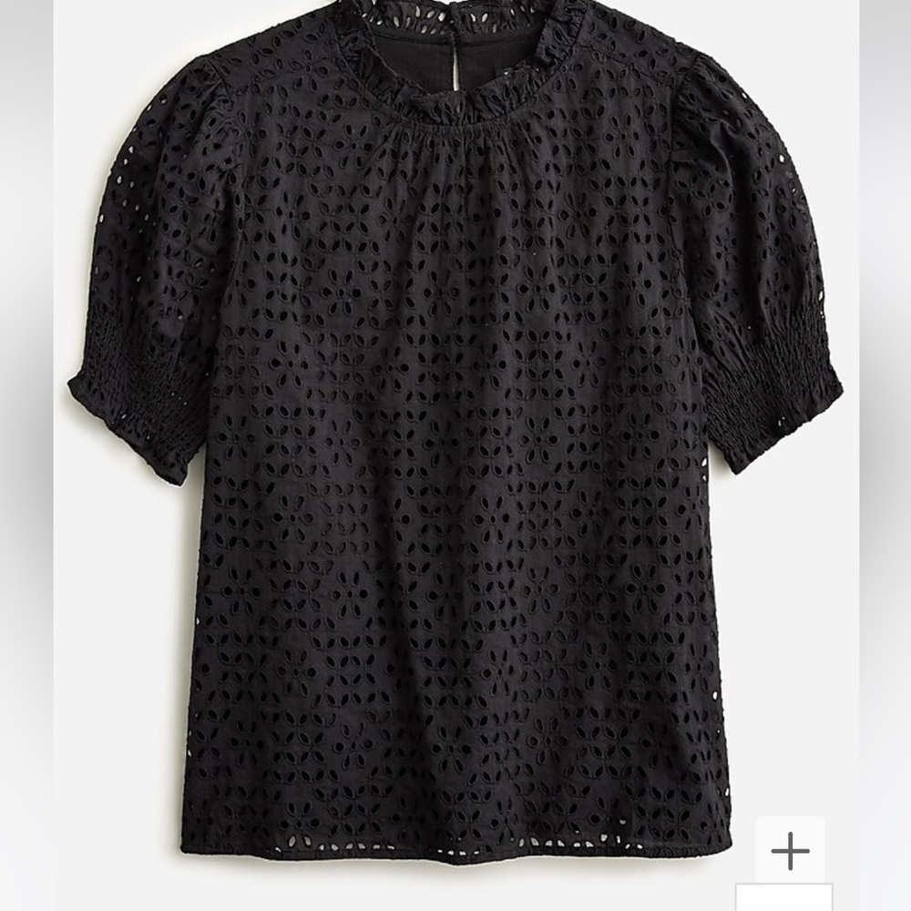 J Crew smocked eyelet blouse nwt
